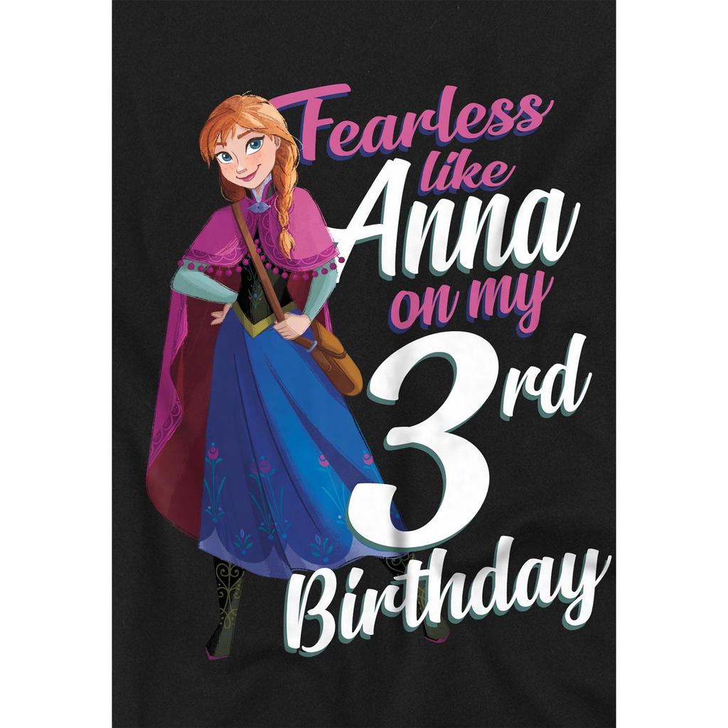 Frozen Childrens/Kids Fearless Like Anna 3rd Birthday T-Shirt