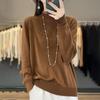 Женский кашемировый свитер Qinghe Cashmere 50% шерсть 50% шелк-туссант Женский осенне-зимний кашемировый пуловер Мягкий и теплый