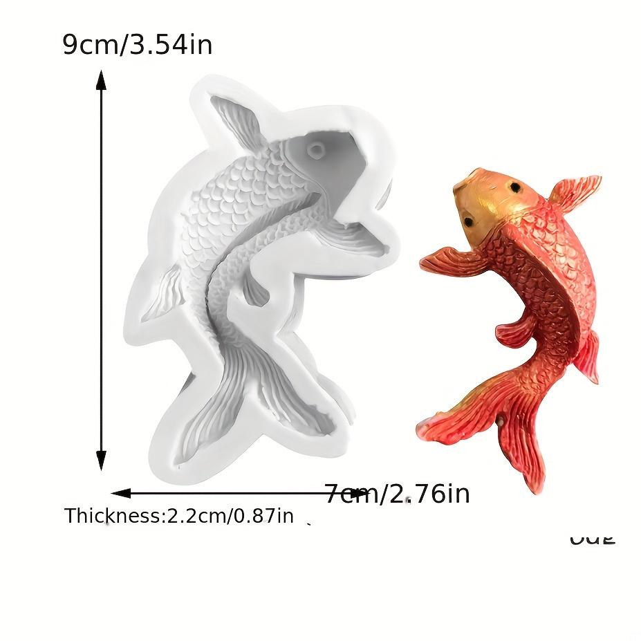 Набор из 3 премиальных силиконовых форм для карпа - Набор для рукоделия для декора аквариума из гипса, эпоксидной смолы и кристальной заливки