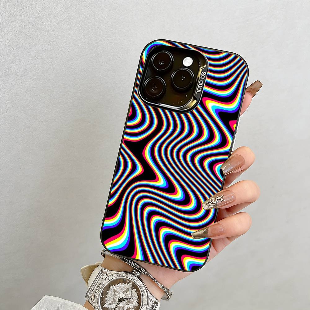 Головокружение Чехол для телефона Для iPhone 17,16,15,14,13,12,11 Plus,Pro Max,XS,Цветной Посеребренный Внутренний Чехол