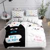 Мультяшный комплект постельного белья с котами для взрослых, зимние комплекты пододеяльников для детей, полуторный, двуспальный, королевский, кинг-сайз, набор для спальни, домашний текстиль, Housse De Couette