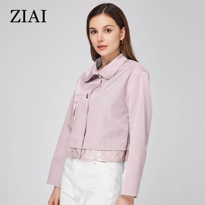 ZIAI женские пальто 2023, весенняя новая короткая верхняя одежда, офисный модный стиль, повседневная женская куртка из искусственной кожи высокого качества ZS-20349