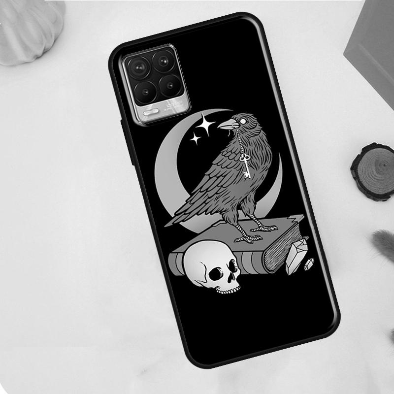 Skull Crow Flower Case For Realme C75 C63 C61 C55 C51 C53 C35 C65 C67 C71 11 12 13 14 15 Pro Plus GT6 GT7 Pro