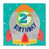 Amscan Салфетки Blast Off на 2-й день рождения (Пакет из 16)