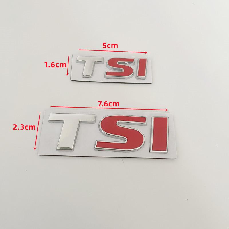 YKPSC1 3D Metal Car Letters TSI Logo For VW TSI Badges Polo Golf 4 5 6 7 MK5 MK6 MK7 Jetta Touran Passat Emblem Stickers Accessories