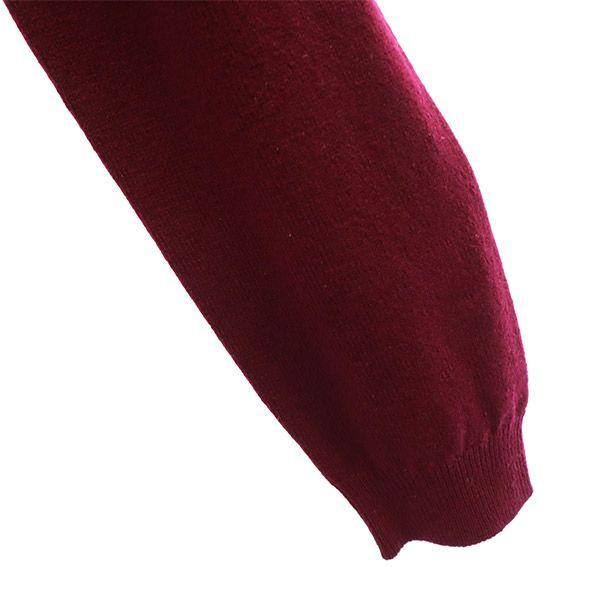 Pringle of Scotland Wool Long Sleeve V Neck Sweater S Red Knit Men's Used