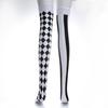 Christmas Party Thigh-High Clown Socks with Playing Card Design
