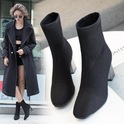 Осенне-зимние женские сапоги на молнии, высокие каблуки, модные сексуальные ботильоны с острым носком, высокие каблуки, Botas Mujer, заклепки, прямая поставка 6