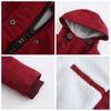Women Hooded Collar Long Sleeve Solid Color Zipper Lamb Velvet Thickened Warm Parka S-5XL