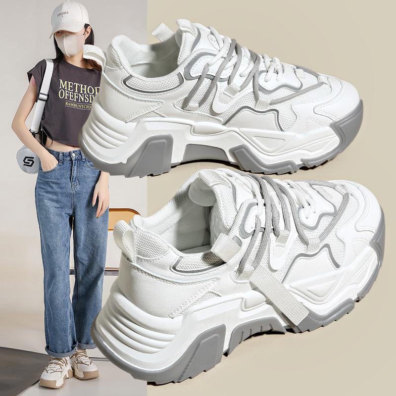 Женские туфли Daddy Shoes, универсальные, маленькие белые туфли на осень, студенческие туфли, повседневные туфли на толстой подошве Tide