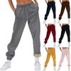 Women's Fashion Solid Color Casual Pants Draw Rope Large Size Fleece Pants Home Wear Sweatpants