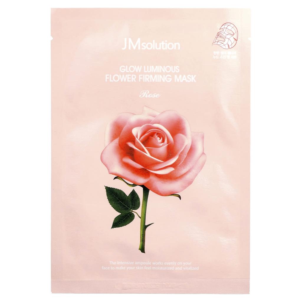 Glow Luminous Flower Firming Beauty Mask, Rose, 1 Sheet, 30Ml(1.01Fl Oz)