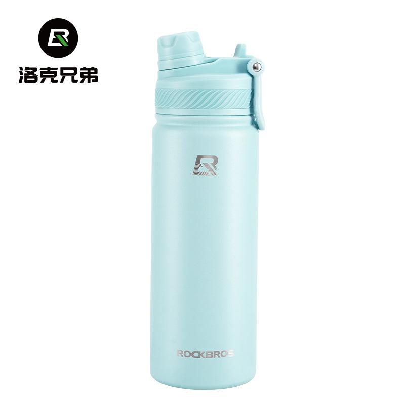 Stainless Steel Large Capacity Vacuum Flasks with Two Type Spout Portable Handle for Outdoor Cycling Sports Travel Water Bottles