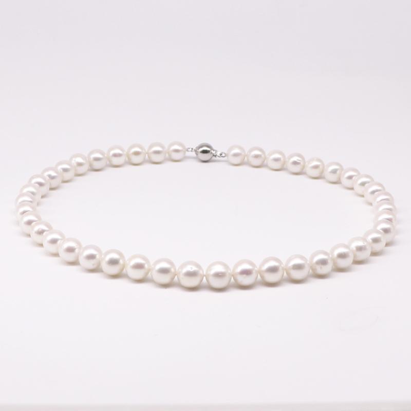 Ожерелье из большого жемчуга для женщин, большая бусина из натурального пресноводного культивированного белого цвета, высокое качество, настоящее серебро 925 пробы, 10-11 мм