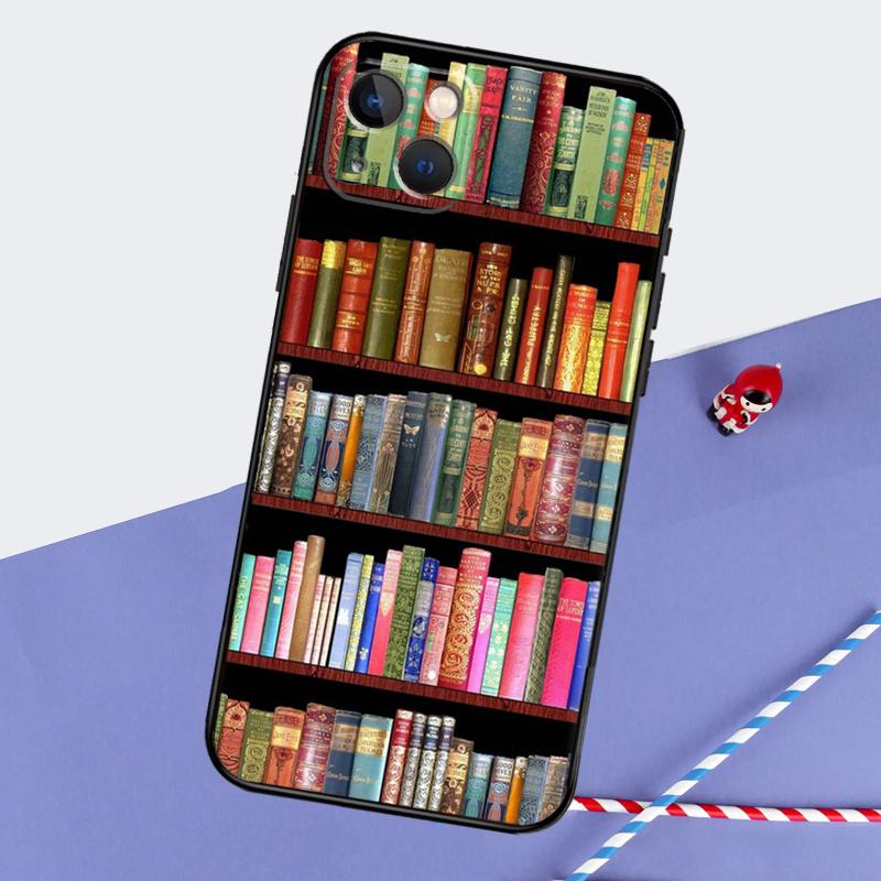 Винтажная КНИГА Книжный червь книжная полка Чехол для телефона Для iPhone 16 Pro 15 Pro 11 12 13 14 Pro Max Mini XR 16e 15 16 Plus Защитный корпус