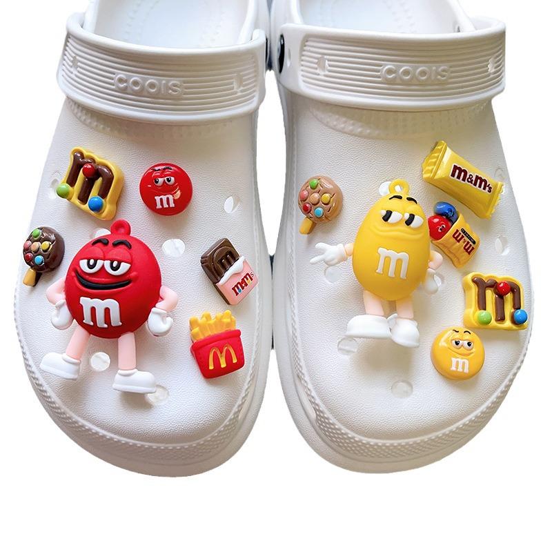 M&M's Candy Bean Clog Shoe Flower Decoration 3D Shoe Buckle Set for DIY Garden