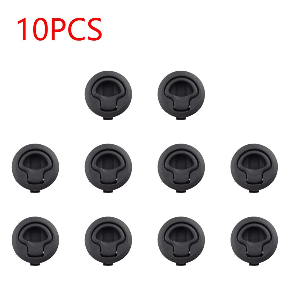 1-10Pcs Boat Door Latch Flush For Boat Pull Latch Plastic Marine Round 61*61*25mm Flush RV Handle Lock Boat Accessories