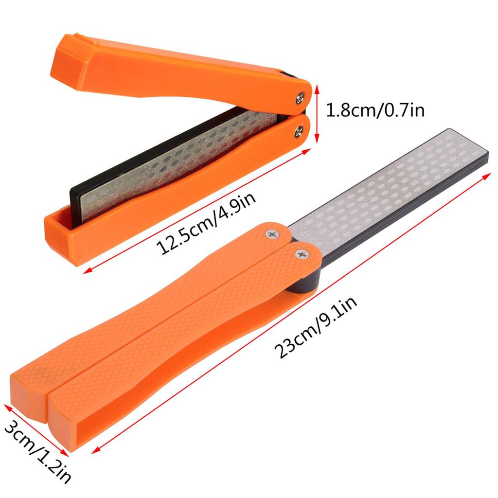 Портативная складная двухсторонняя точилка для кухонных ножей на открытом воздухе, оранжевая