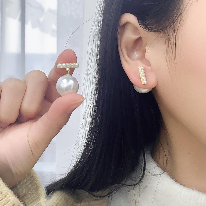 French Elegant Imitation Pearl Stud Earring for Korean Fashion Jewelry Party Women's Sweet Valentine's Accessories