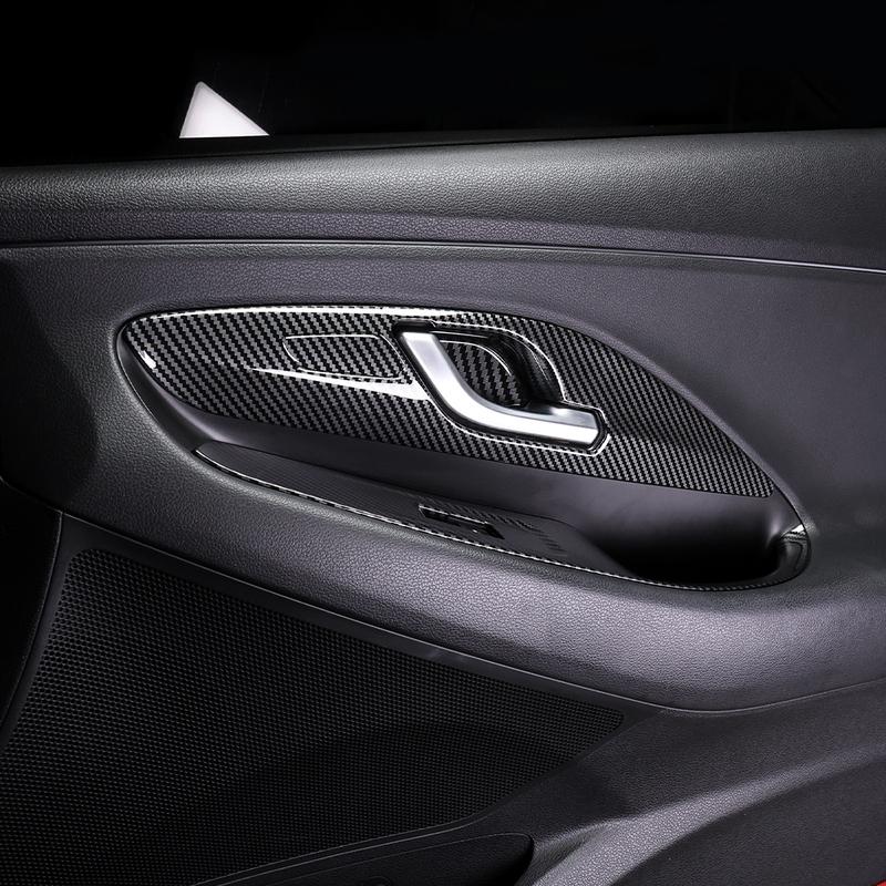For Hyundai I30/I30 N 2017-2025 Car Tuning Carbon Fiber Inner door handle Cover Accessories LHD/RHD