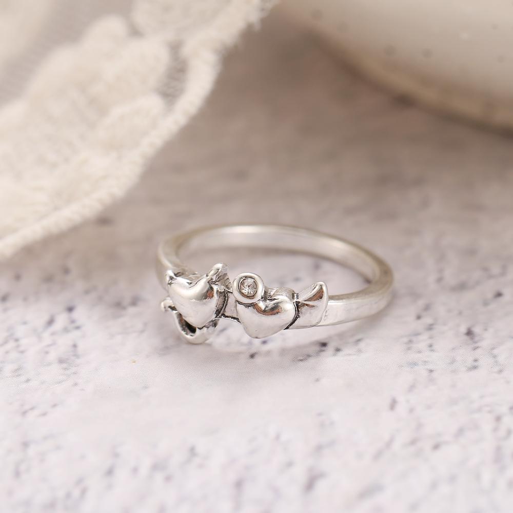 Кольцо для женщин и девочек Любовь Бабочка Череп Модные мужские украшения Винтаж Древнее серебро Цвет Панк Хип-Хоп Регулируемый Бохо