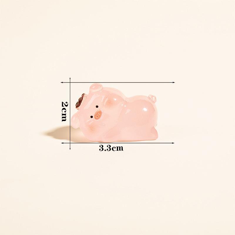 Luminous Cartoon Little Pink Pig Diy Accessories Cream Glue Keychain Car Small Ornaments