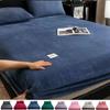 1PC Flannel Bed Sheet with Elastic Band for Winter Soft Warm Gray Color Mattress Covers King Size Coral Fleece Bed Cover180x200 Home Textile Bedding