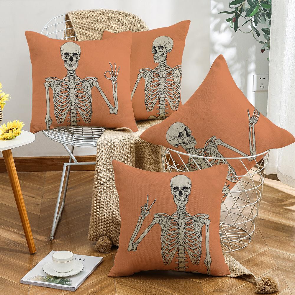 Halloween Undead Decorative Pillow Skull Pillow Cover Living Room Decorative Sofa Bedroom Pillow Bedside Pillow Cover