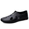 Mens Casual Luxury Sandals Men Genuine Leather Classic Boat Shoes Loafers Shoes Hollow Out Breathable Summer Slides Top Quality