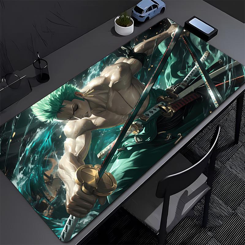 Hot Mouse Pad Anime one piece Zoro Computer Smooth Flexible Rubber Gamer PC Computer Keyboard Pad XXL Esports Colorful Mosuepad