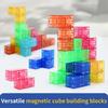 Plastic Puzzle Magnetic Cube STEM Toy Building Blocks Cube Building Toys Magnetic  Kids Toy