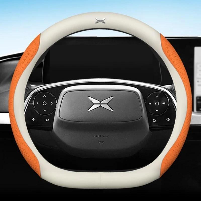 Кожаный чехол на руль автомобиля для Xpeng G6 2024, дышащий, нескользящий, автостайлинг, аксессуары для интерьера автомобиля