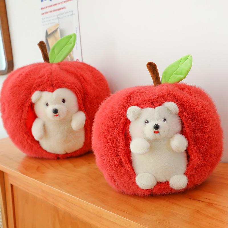 Плюшевая игрушка ежик Apple, кукла, съемное яблочное гнездо, милая, крадущая, подушка для бросания, подарок для пары, для девушки
