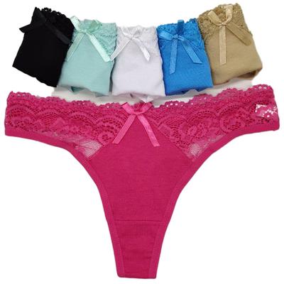 Женские сексуальные стринги, кружевные трусики, микро-мини-стринги, хлопковое нижнее белье, трусы для девочек, бикини, 6 шт./компл.