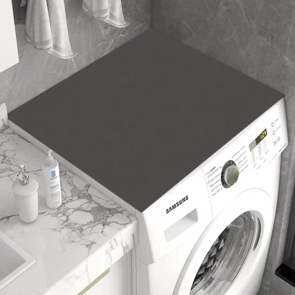 Solid Color Diatom Mud Washing Machine Cover Pad - Water-Absorbing, Non-Slip, Dust & Dirt Resistant Refrigerator or Countertop Mat