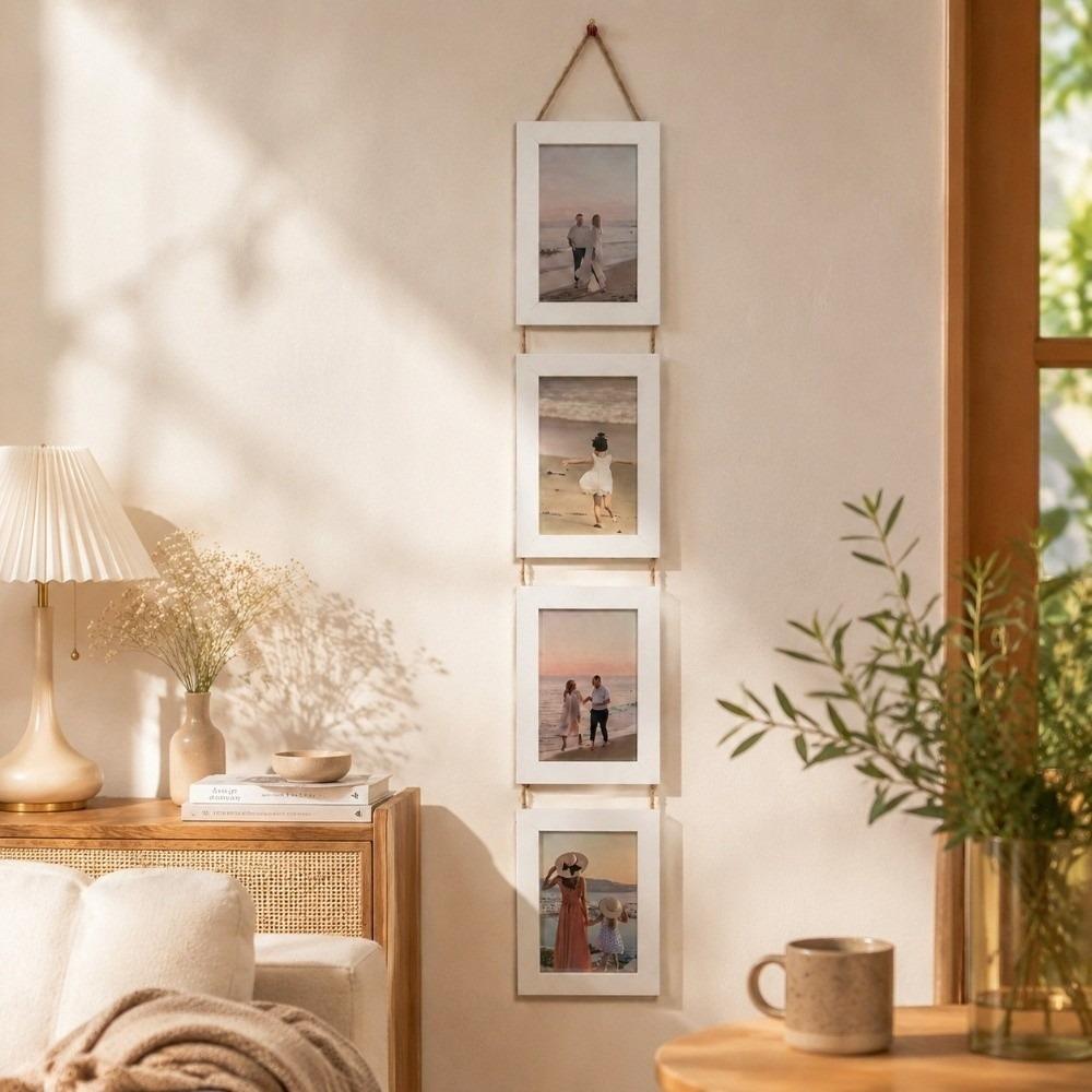 Linked Photo Holder Wall Art Picture Frame 6-Inch Vertical Photo Wall  Bedroom