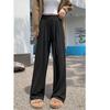 Дизайнерские рабочие повседневные брюки для женщин, новый стиль, свободные прямые широкие брюки, большой карман, ретро брюки