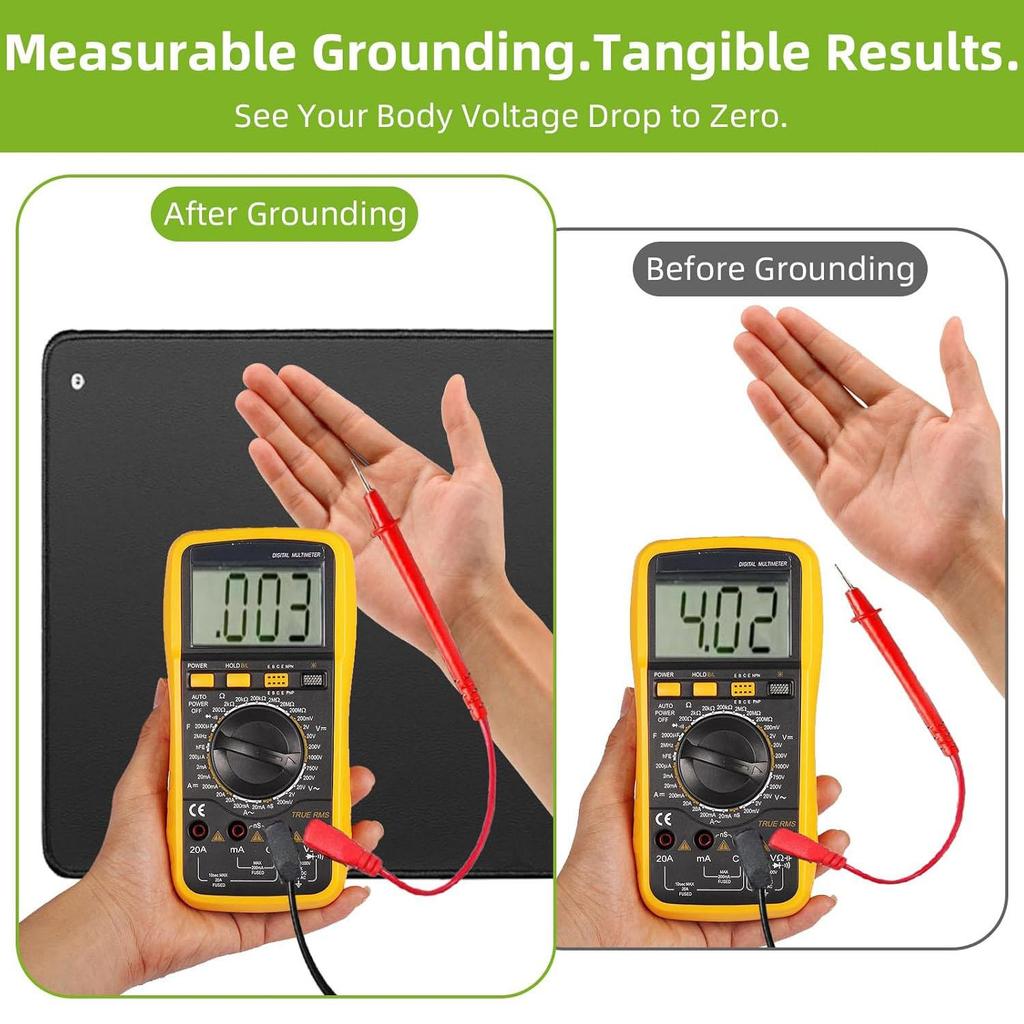 23,6"x35,4" Заземляющий коврик Заземленная подкладка для ног Настольный напольный коврик со шнуром Комфорт для сна Баланс Мягкий Многоразовый Приятный для кожи Легкое подключение Для дома и офиса