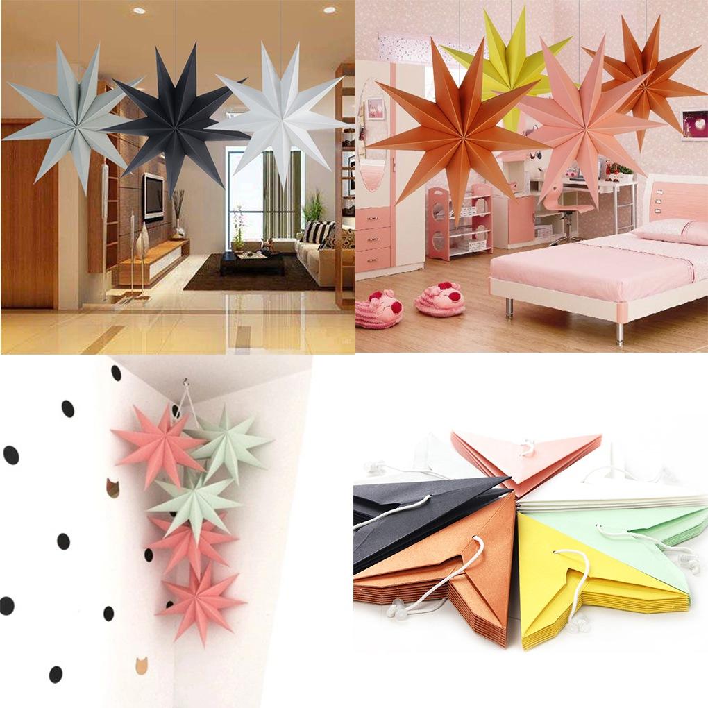 Девятиугольная звезда своими руками сложенная подвесная бумажная звезда рождество свадьба день рождения украшение окна дома