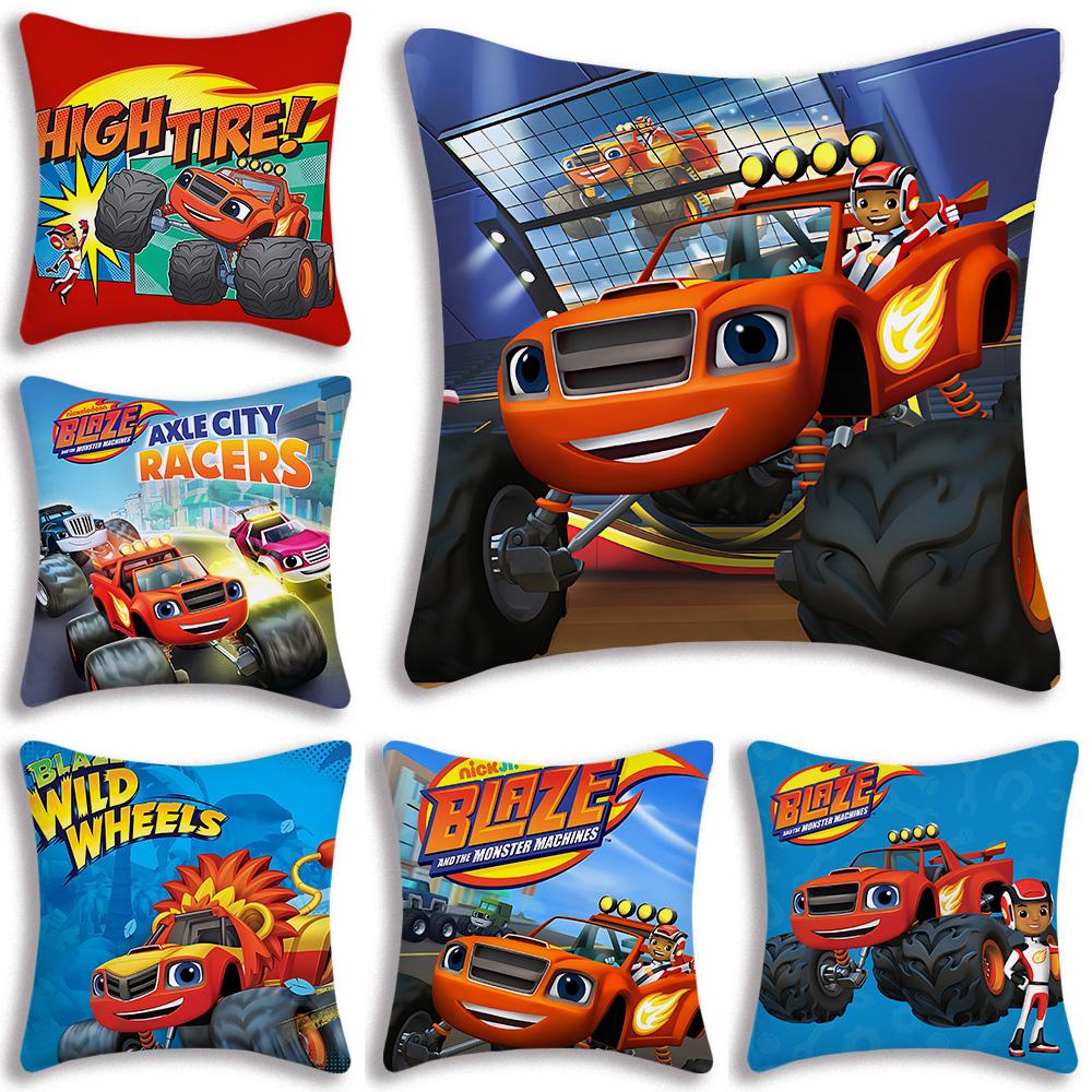 Чехлы на подушки 'Вспыш и Чудо-машинки' Мультяшные Декоративные для дивана Домашние Двусторонние Печать Короткий Плюш Милый Чехол для Подушки