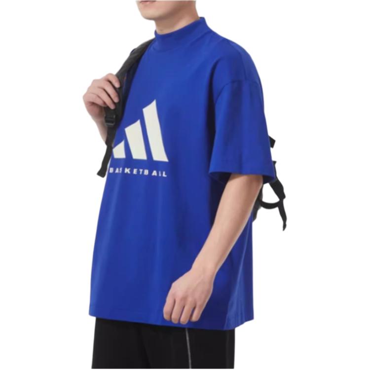 adidas Коллекция 2024 Chapter 02 Alphabet Logo Свободная футболка с короткими рукавами Топы унисекс Ярко-синий IX1967