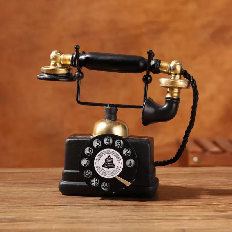 Американский ретро-телефон, витрина для дома, гостиная, винный шкаф, украшение для бара, реквизит для съемки, ностальгическая модель телефона Ya775