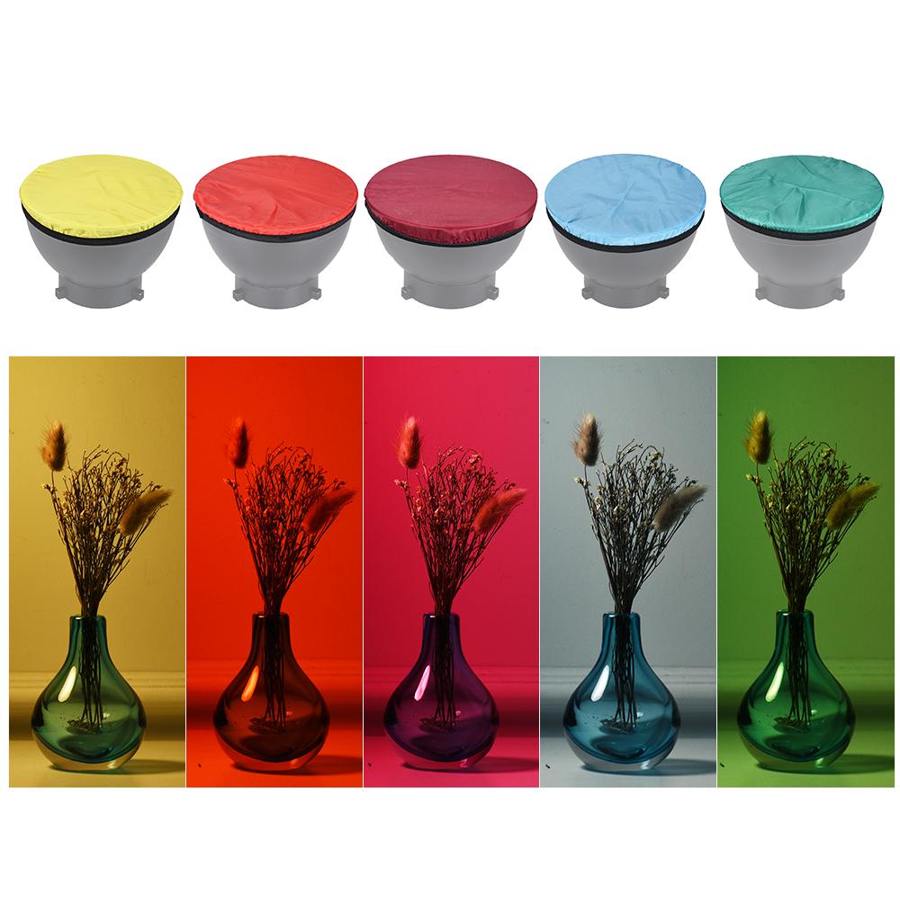 Мягкий тканевый рассеиватель для фотосъемки для стандартного студийного стробоскопического отражателя 7 дюймов, 180 мм, 5 цветов