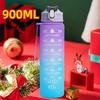 1-3PCS Sports Water Bottle for Running Drinking Bottle 2L Motivational with Time Marker Stickers Portable Reusable Plastic Cups