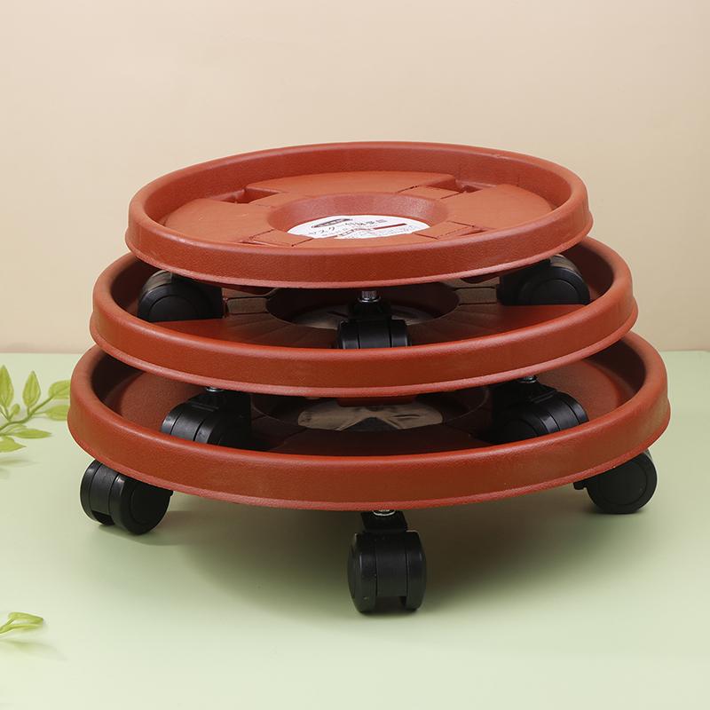 Universal Flower Pot Wheels Round Plastic Tray Heavy Duty Flower Pot Base Rack Movable Rolling Potted Plant Stand With Rollers