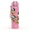 1PC Branch Perched Little Birds Print 750ml Color Plastic Sports Water Bottle Leakproof Flip Straw Lid Suitable for Sports Office Home Use