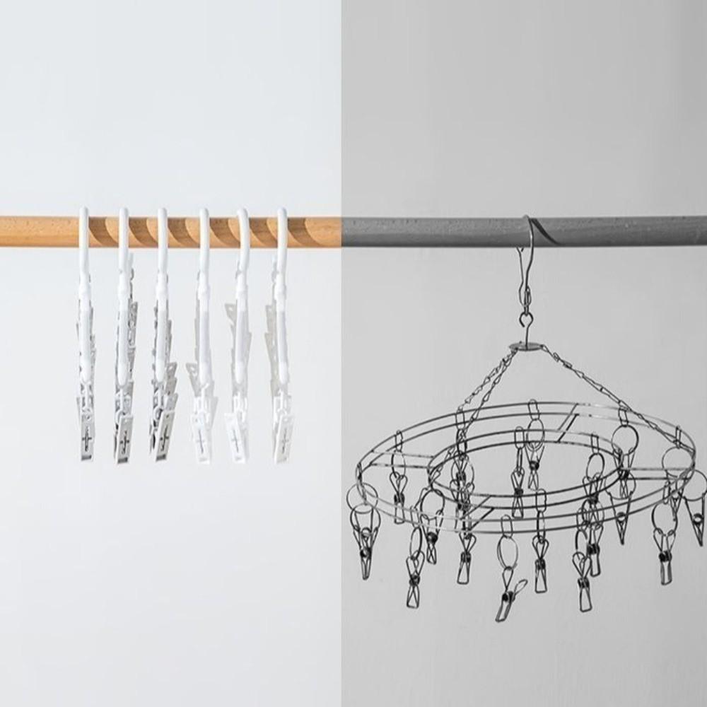 5pcs Pants Clip 8 Clips Socks Drying Rack Non-Slip Plastic Drying Clips Windproof Multi-Function Underwear Drying Household