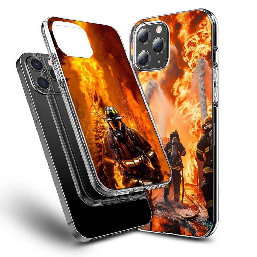 Чехол для телефона пожарного для iPhone 16E 15 Pro 14 Plus 17E 16 17 Pro Max Air 11 12 13 Mini Ударопрочный Capa Милый чехол