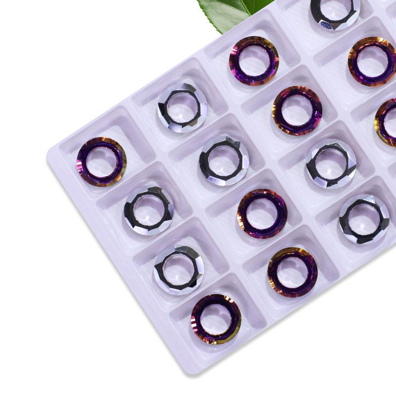 Iridescent Angel Ring Rhinestone Nail Art Glass Pendant Accessory