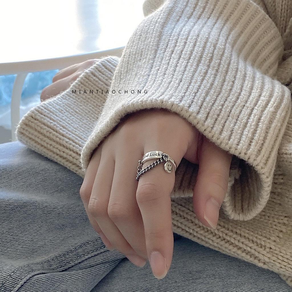 Кольцо Смайлик Улыбающаяся Личность Нишевый ins Тренд Мода Холодный Стиль Мужское и Женское Парное Хип-Хоп Кольцо Ювелирное Изделие